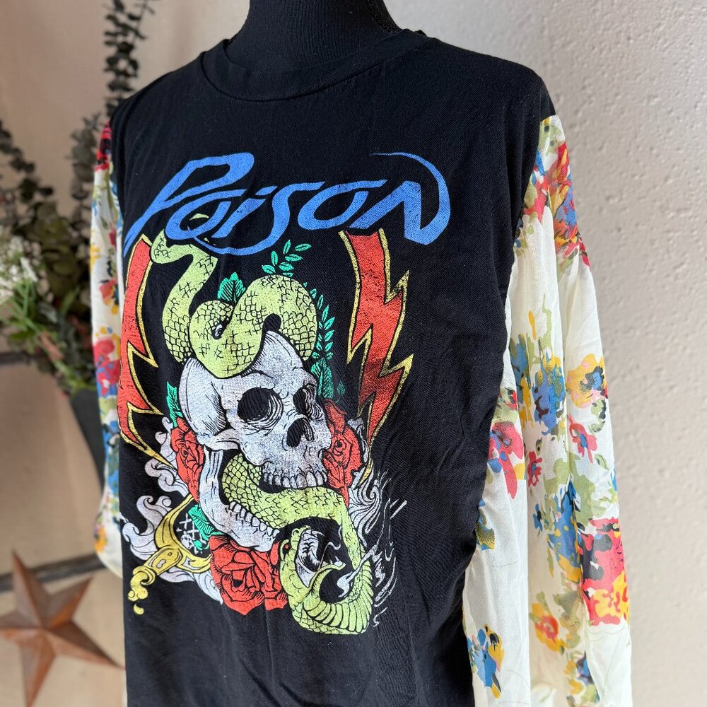 Poison Band Tee Refashioned Upcycled Free Size Blouse OSFM